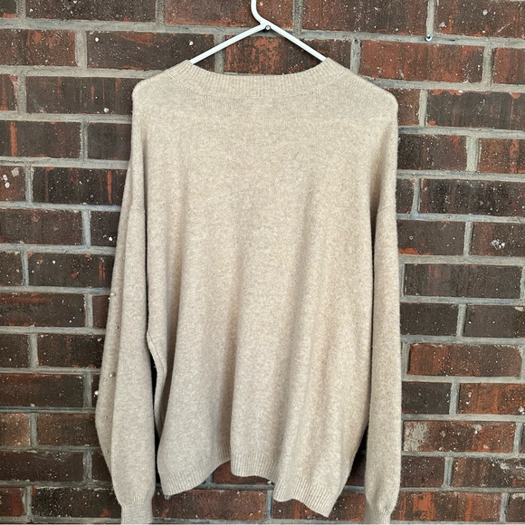 Plus Size Beige Crown & Ivy Sweater with Pearl Embellishments - Picture 4 of 4